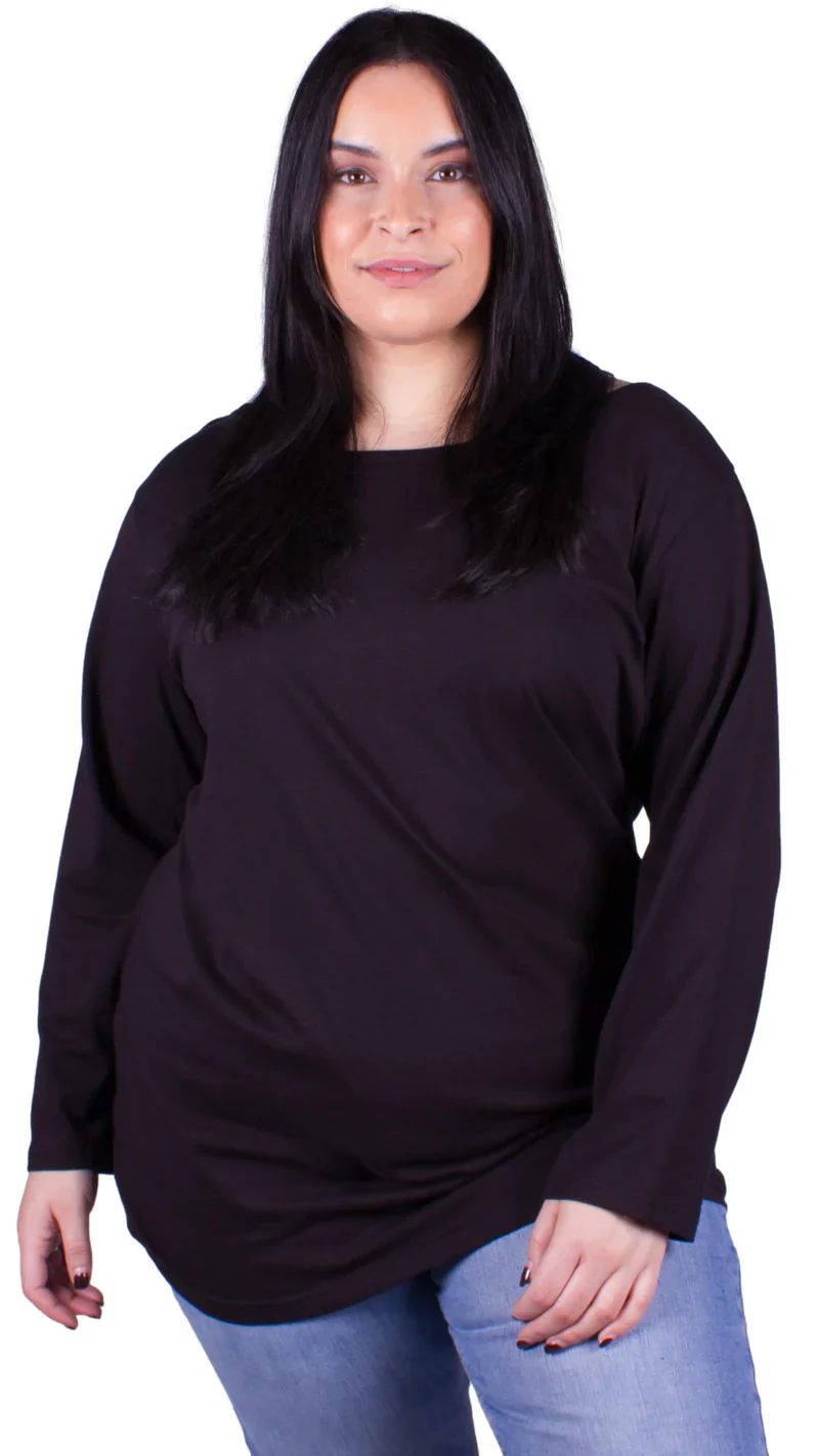 CurveWow 2 PACK Scoop Neck Long Sleeve Top - Black & Ultra Violet - Image 2