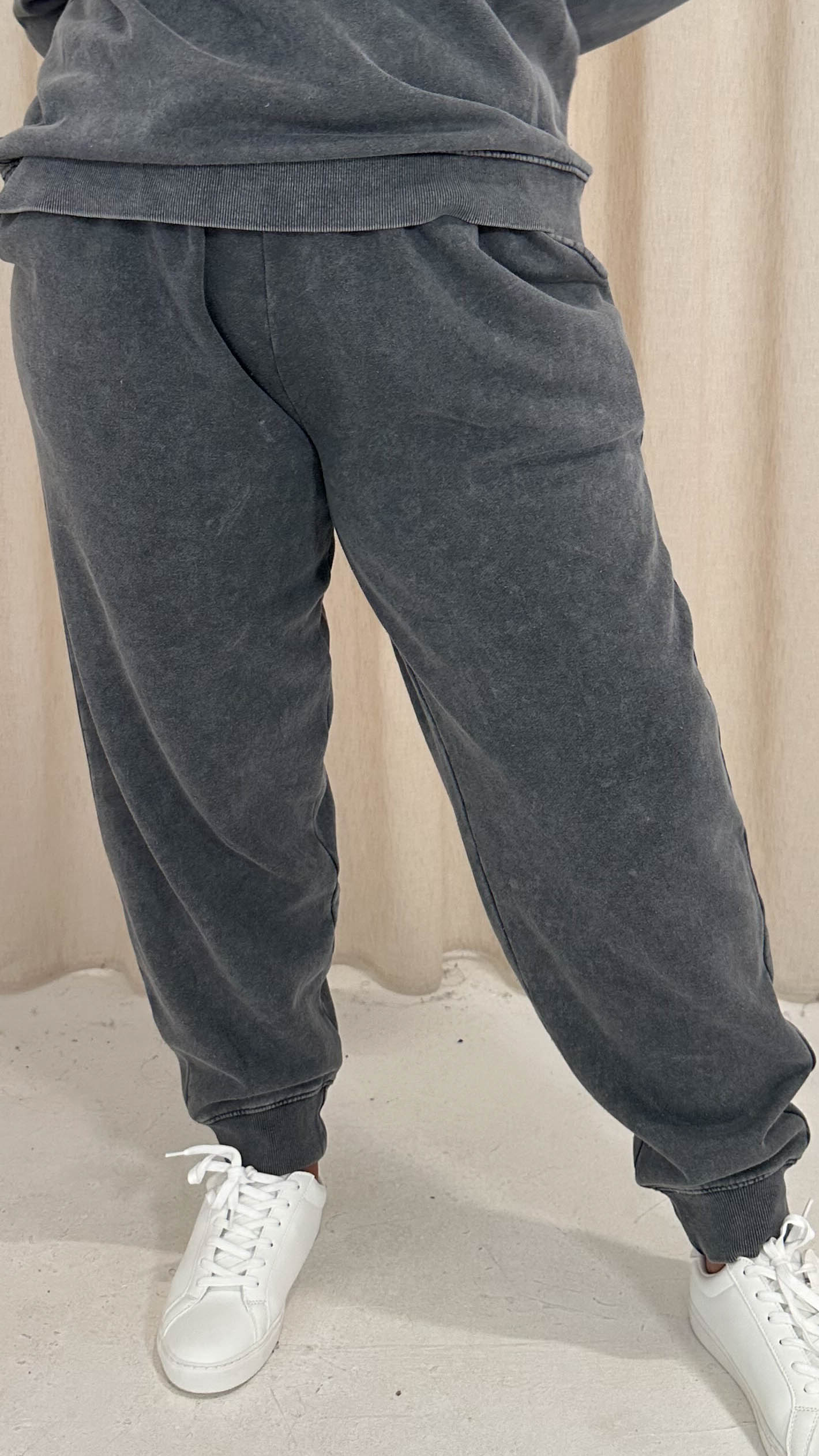 CurveWow Acid Wash Jogger Charcoal Grey - Image 7
