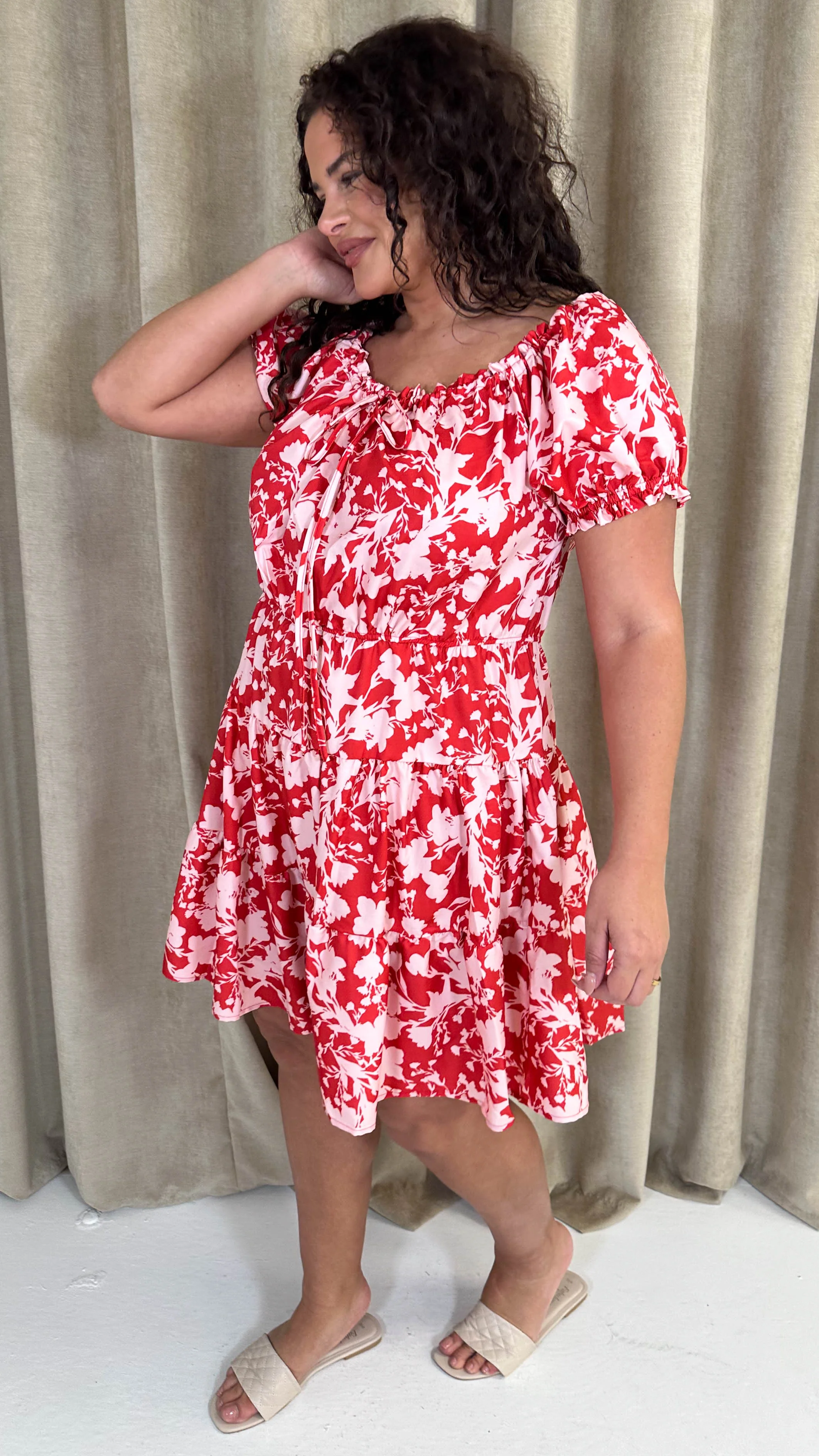 CurveWow Bardot Mini Tea Dress - Image 7