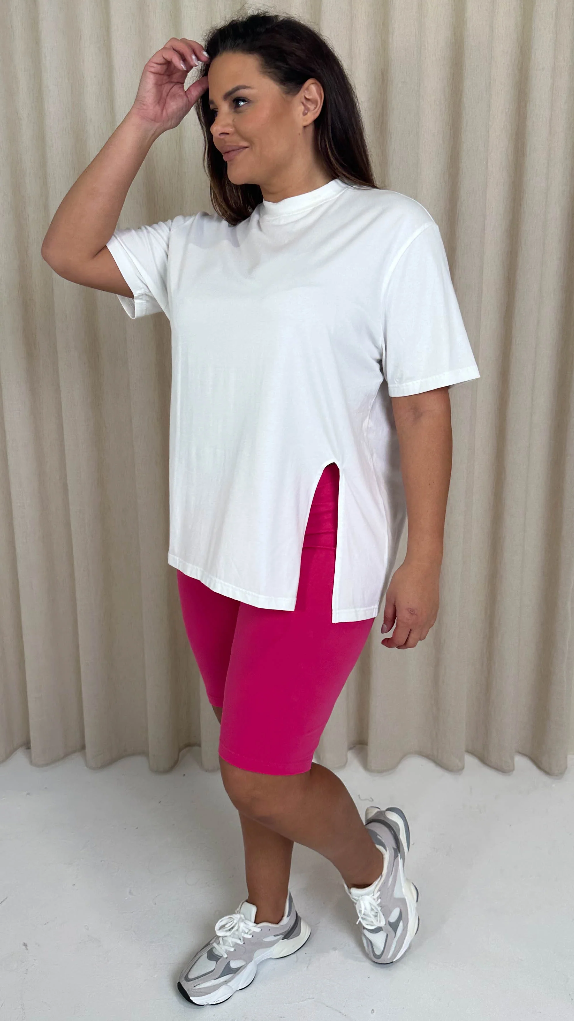 CurveWow  Basic Cycling Short Bright Pink - Image 2
