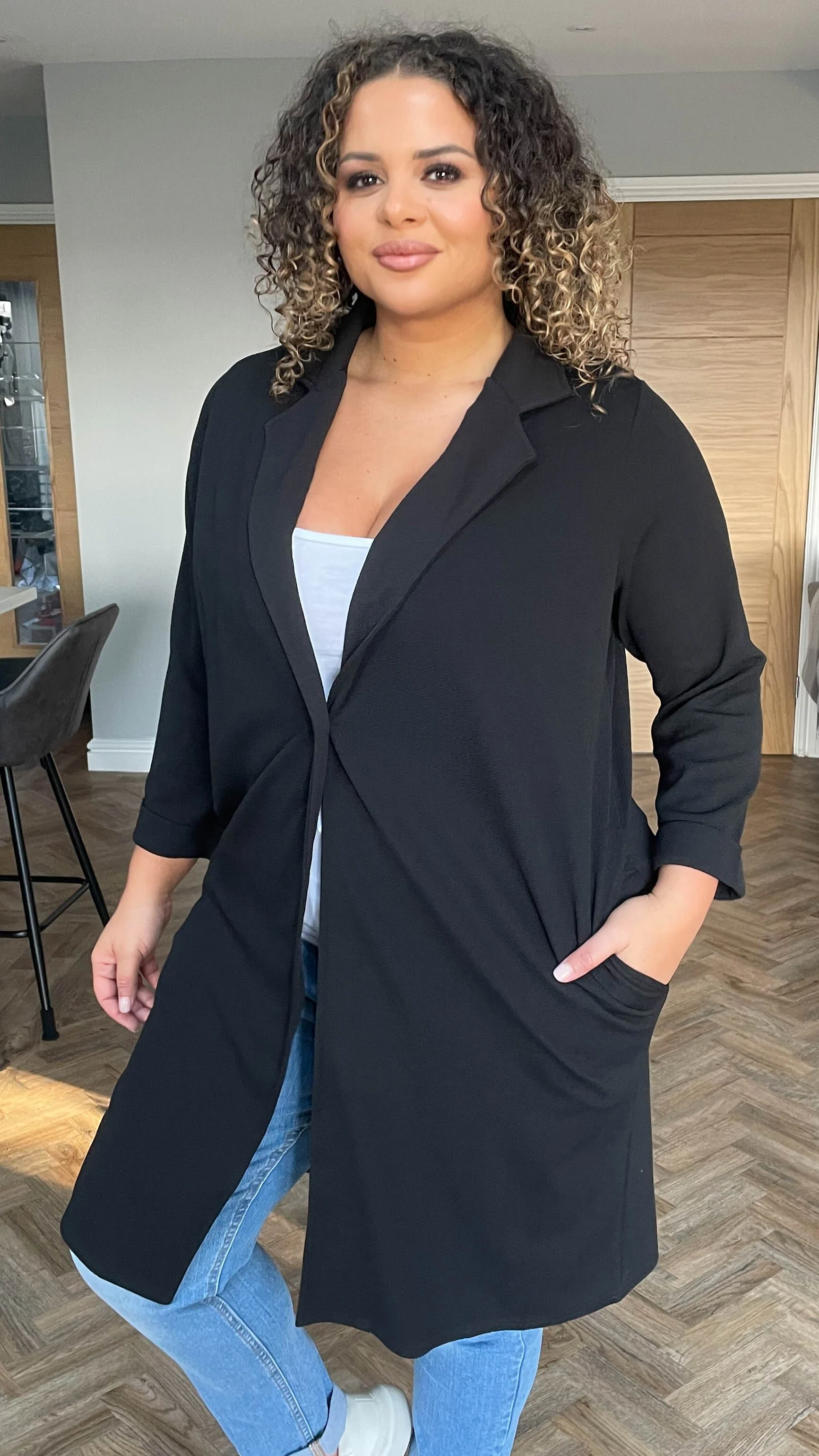 CurveWow Blazer Jacket Black - Image 7