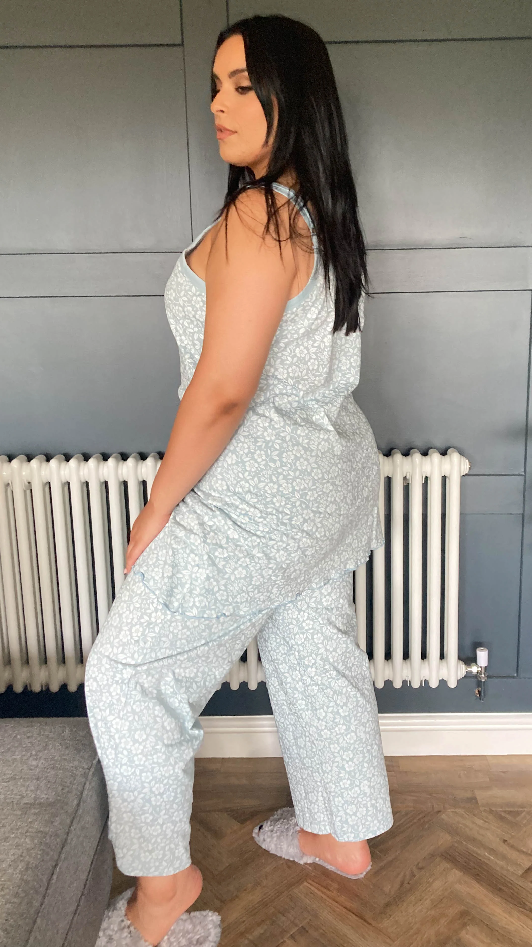 CurveWow Cami PJ Set Blue Floral - Image 7
