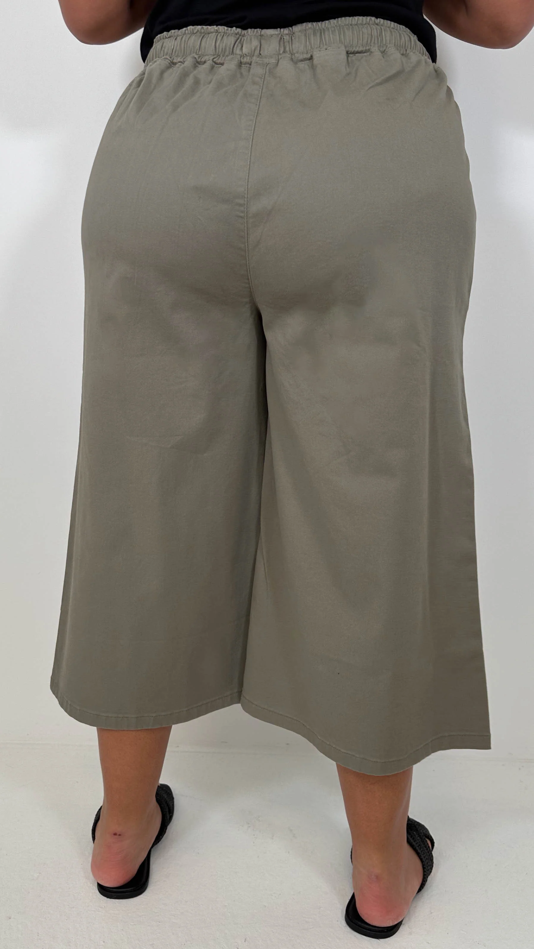 CurveWow Chambray Culottes Khaki - Image 8