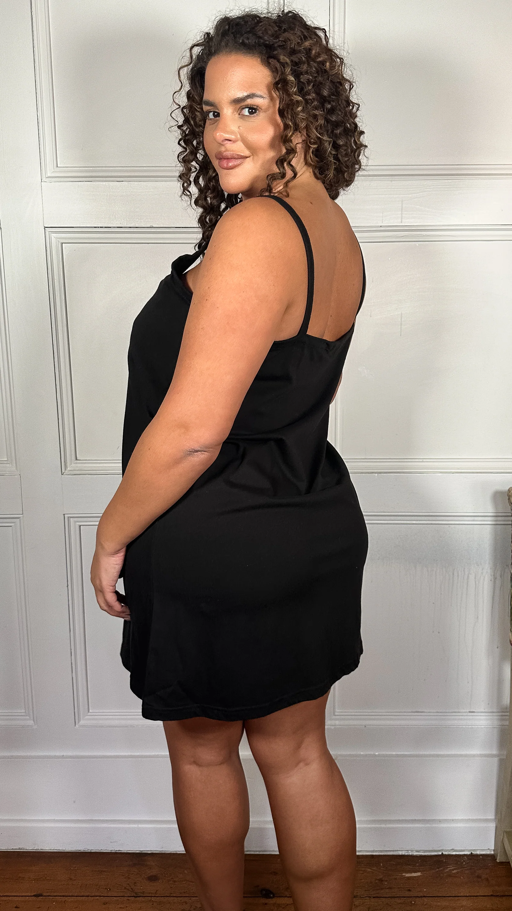 CurveWow Chemise Nightdress Black - Image 8