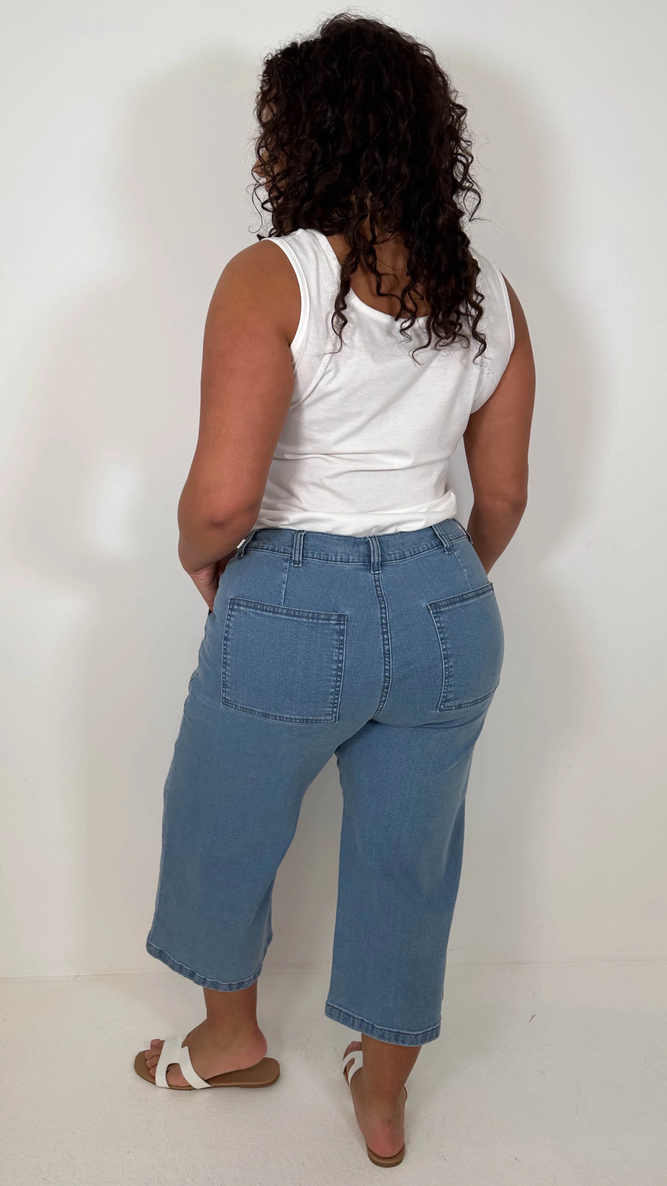 CurveWow Denim Culotte Light Wash - Image 7