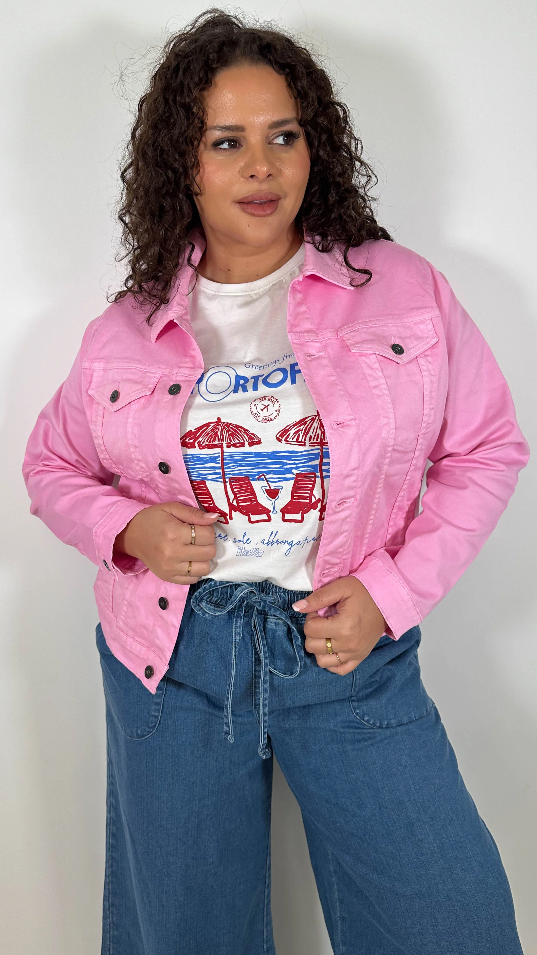 CurveWow Denim Jacket Light Pink - Image 5