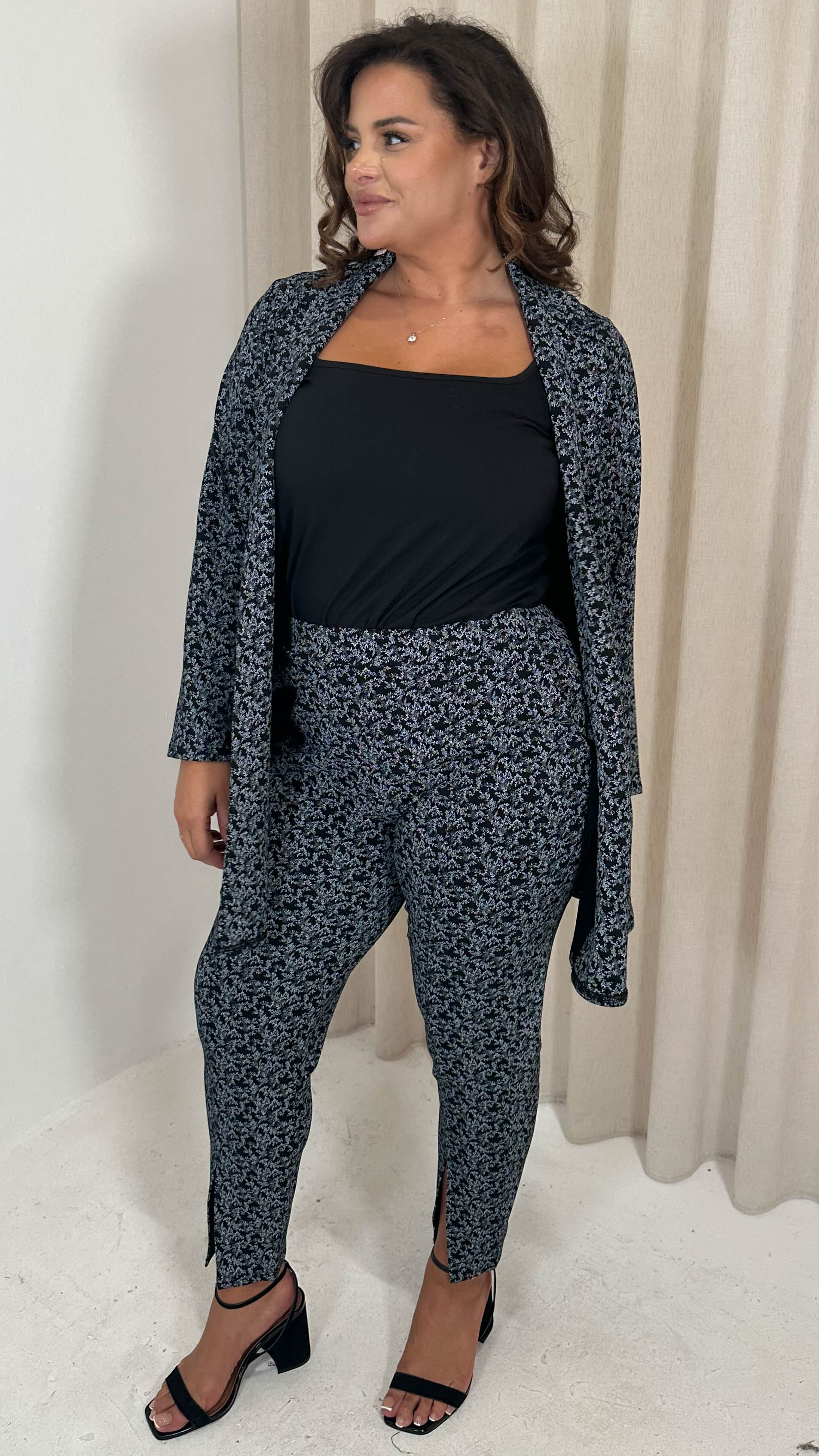 CurveWow Ditsy Print Blazer Mono Ditsy - Image 5