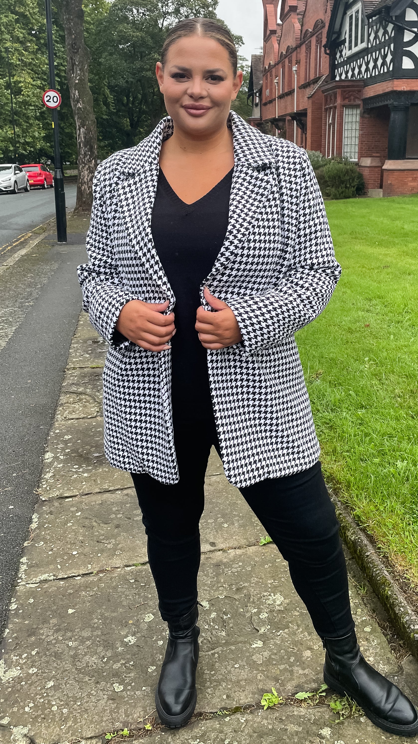 CurveWow Double Breasted Jacket Dogtooth - Image 6