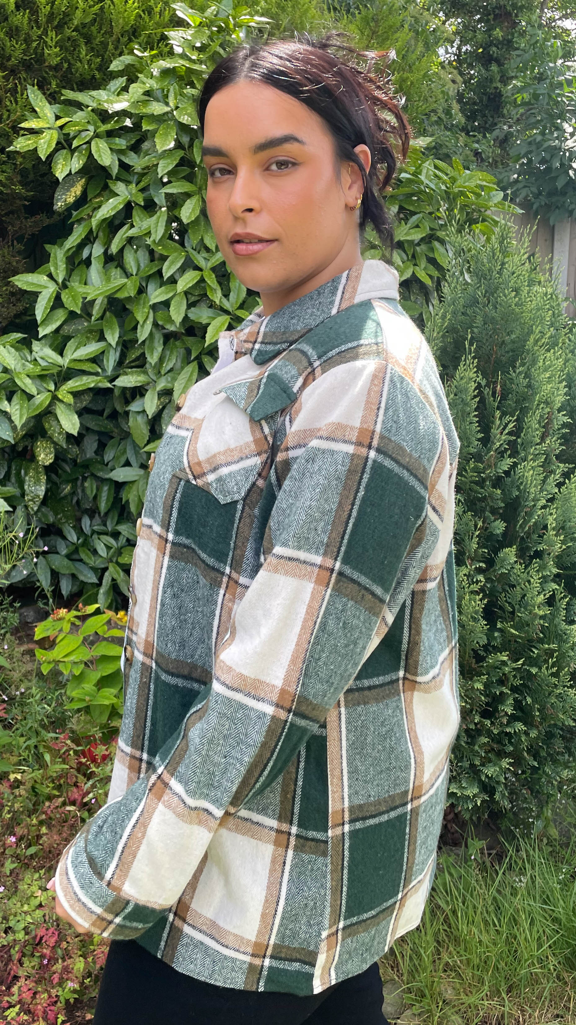 CurveWow Green Check Shacket - Image 3