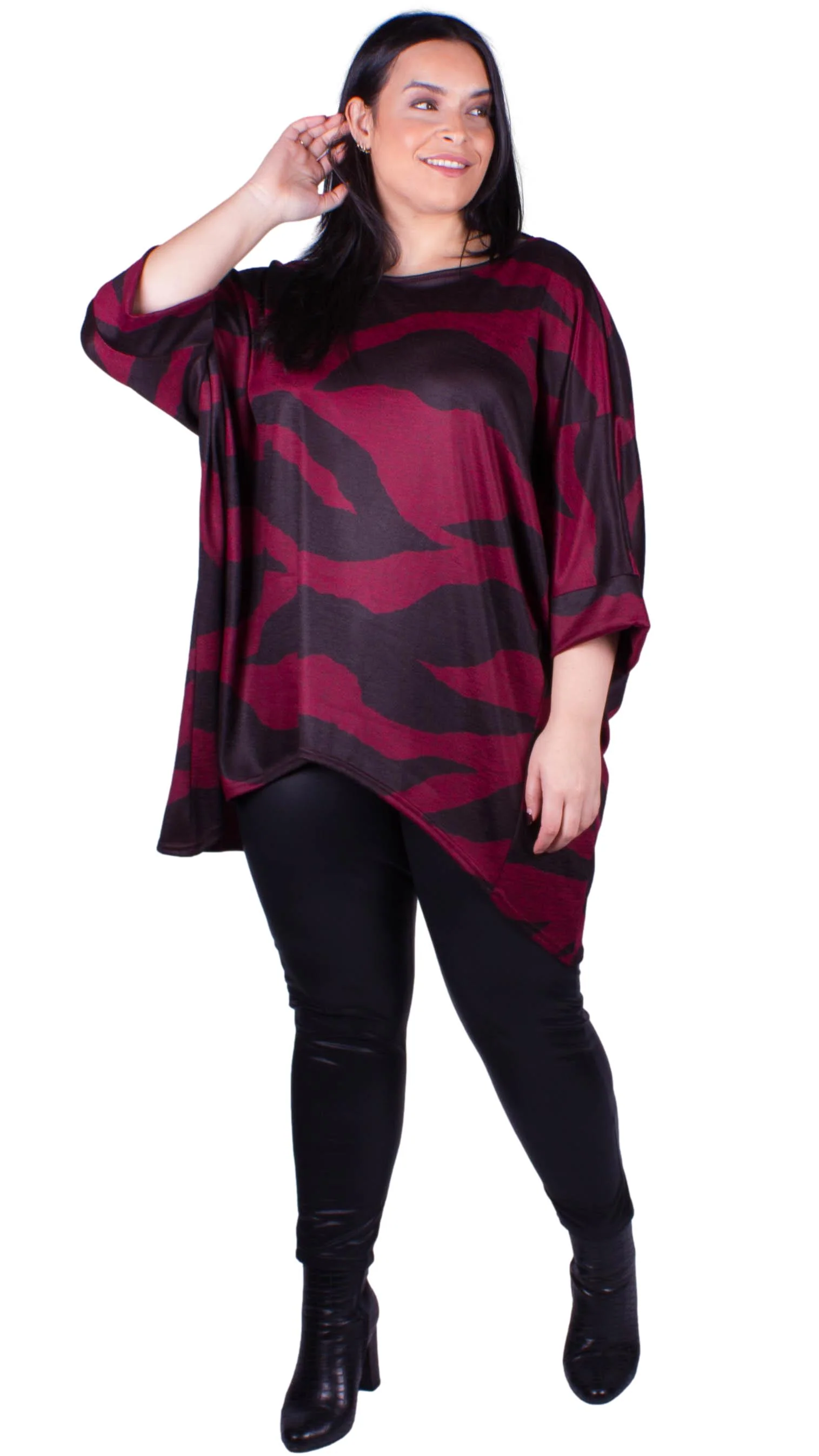 CurveWow Hanky Hem Top Wine - Image 2