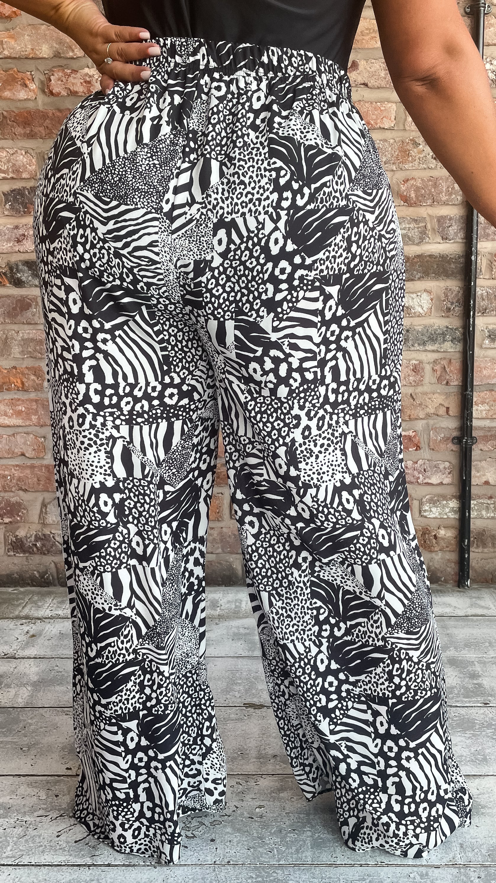 CurveWow Mixed Animal Print Beach Trousers - Image 9