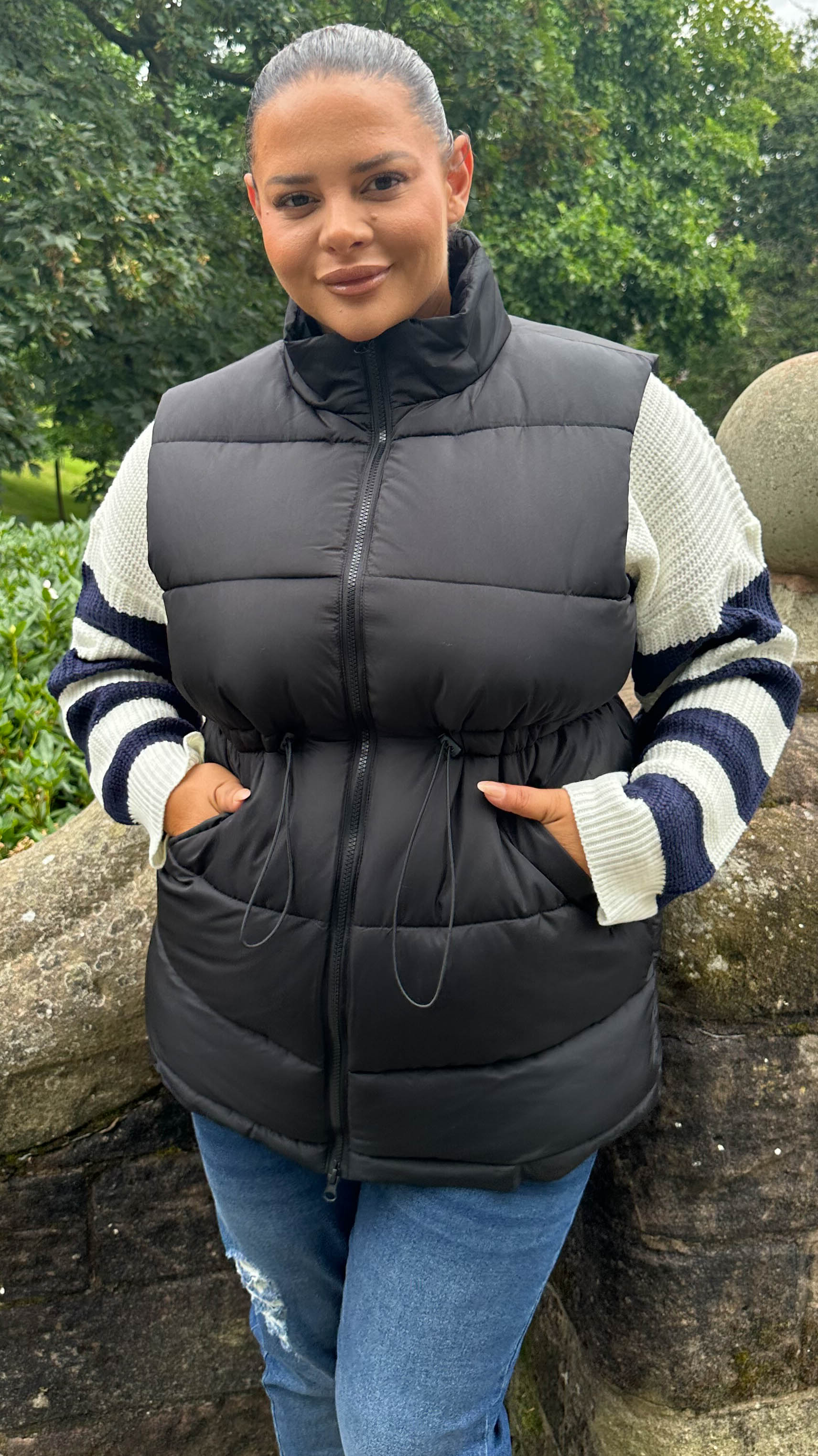 CurveWow Padded Gilet Black - Image 8
