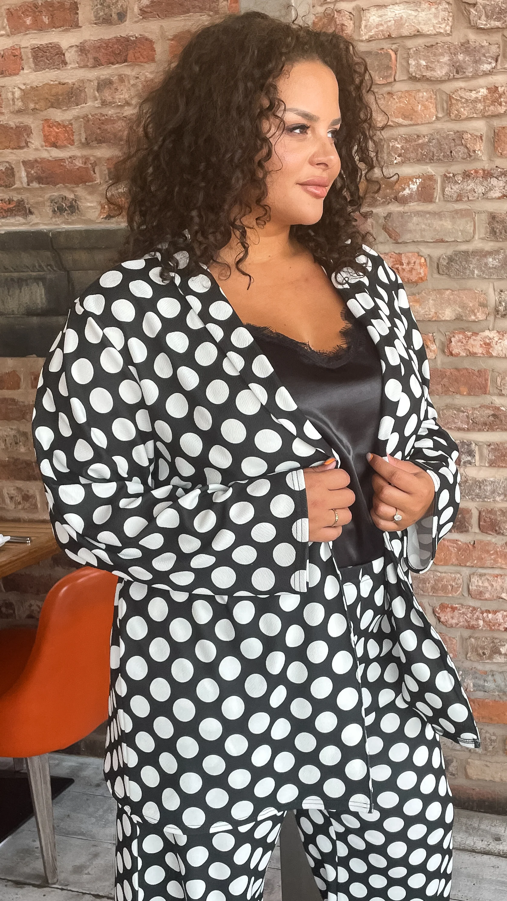 CurveWow Polka Dot Relaxed Blazer - Image 7