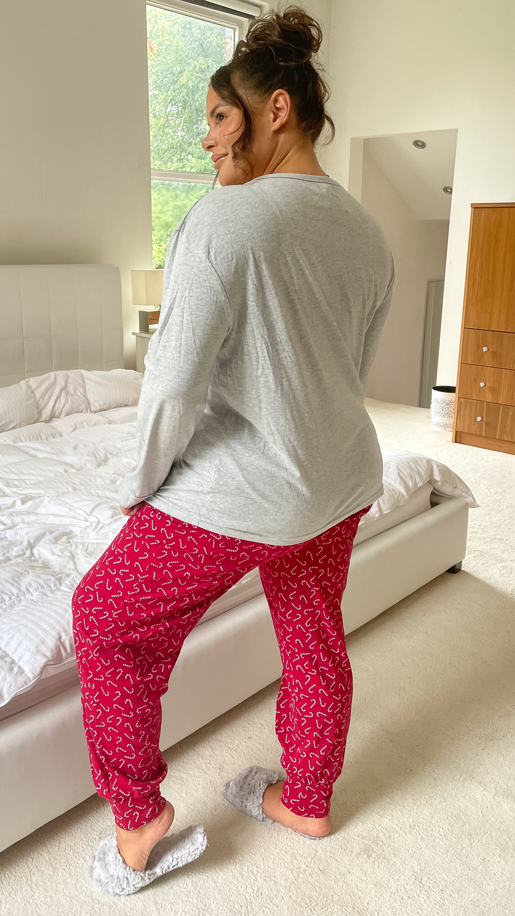 CurveWow Santa Baby Pyjama Set Grey/Red - Image 8