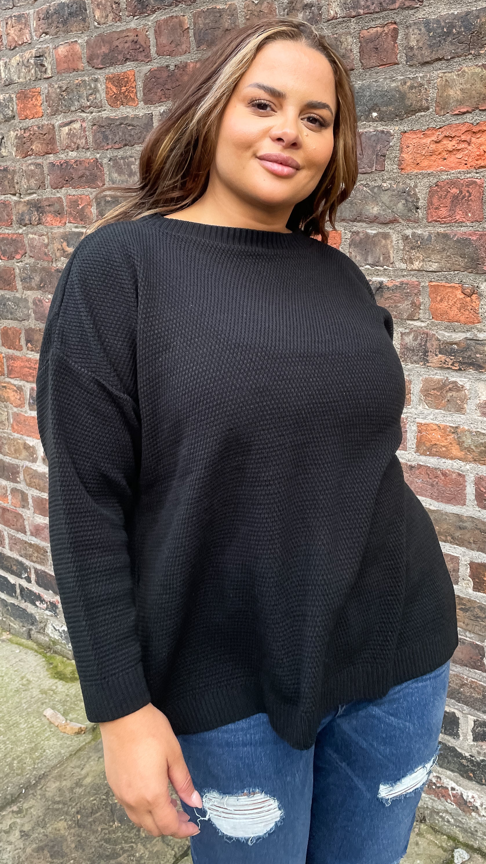 CurveWow Side Split Jumper Black - Image 2