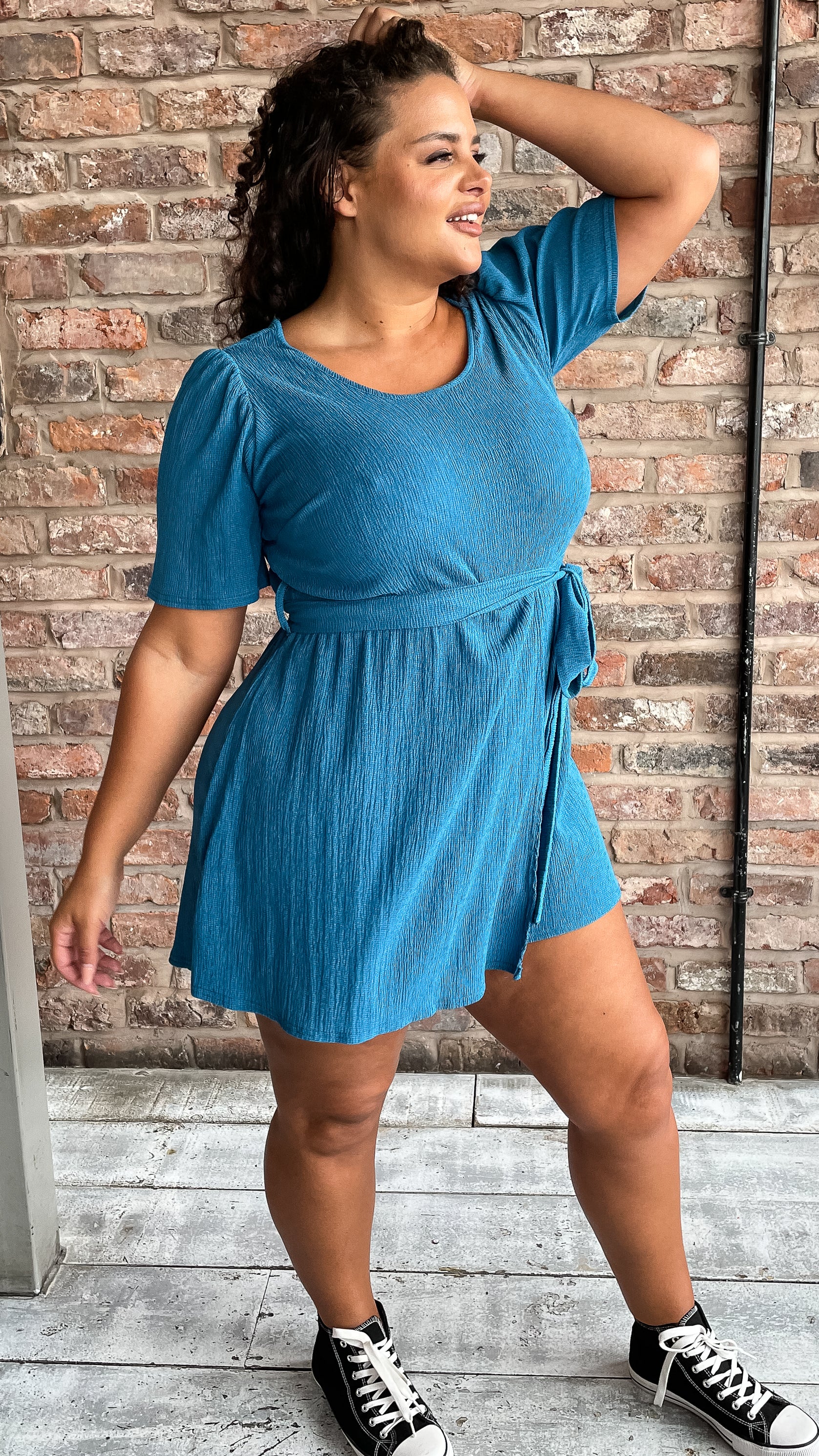 CurveWow Skort Playsuit Light Blue - Image 7