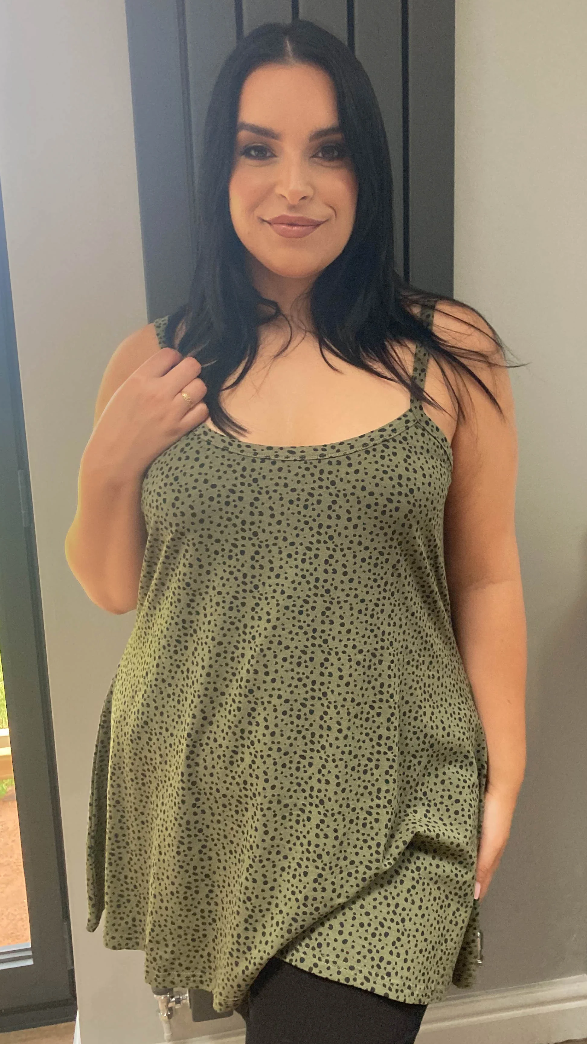 CurveWow Swing Cami Vest Green & Black Dalmatian - Image 3