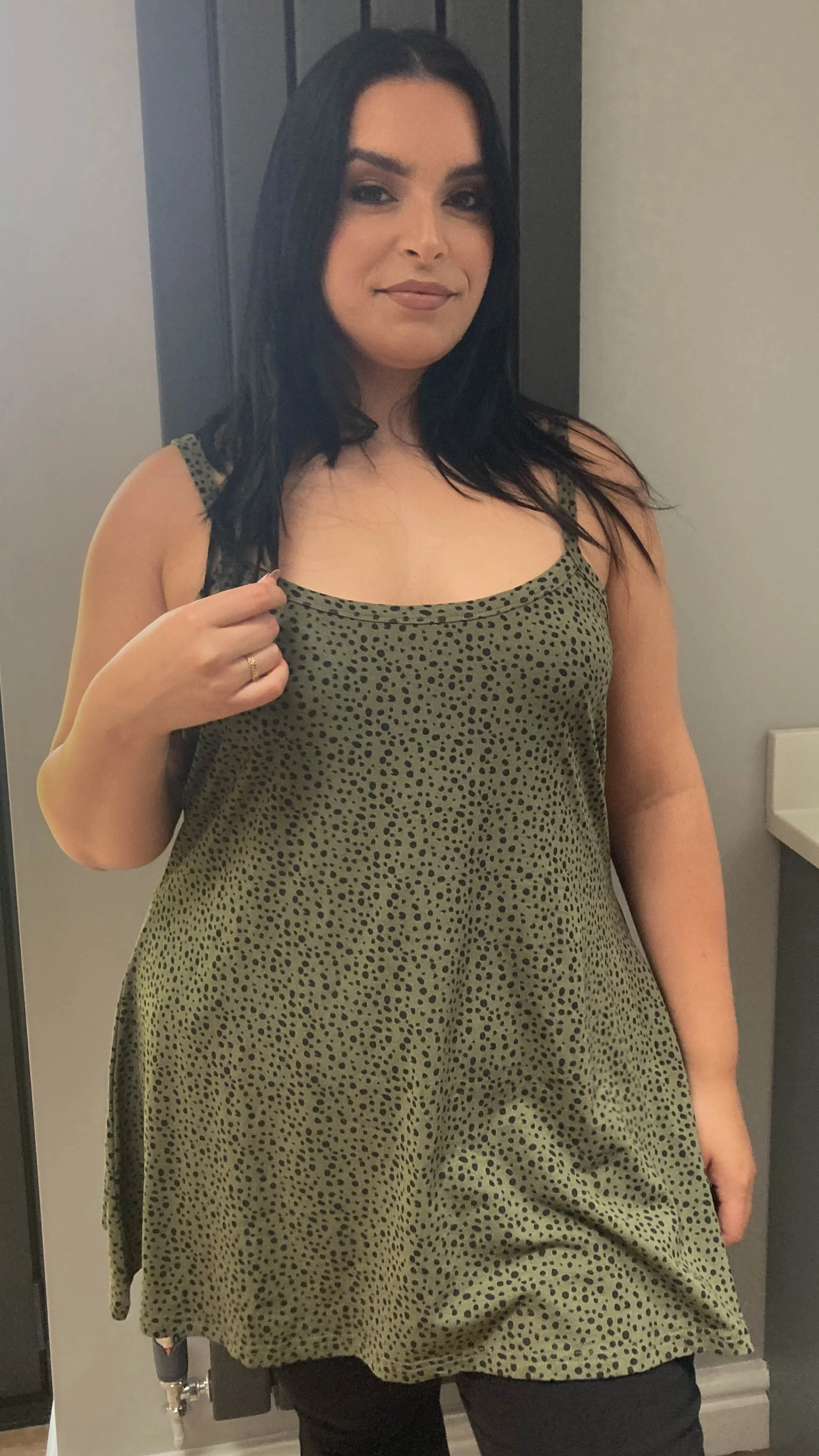 CurveWow Swing Cami Vest Green & Black Dalmatian - Image 4