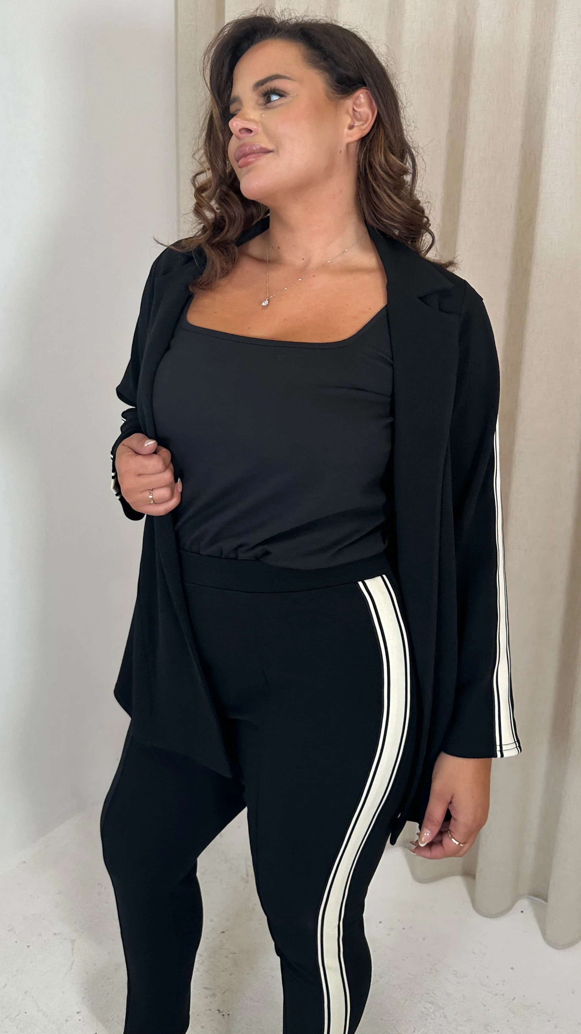 CurveWow Tape Side Blazer Black and White - Image 7