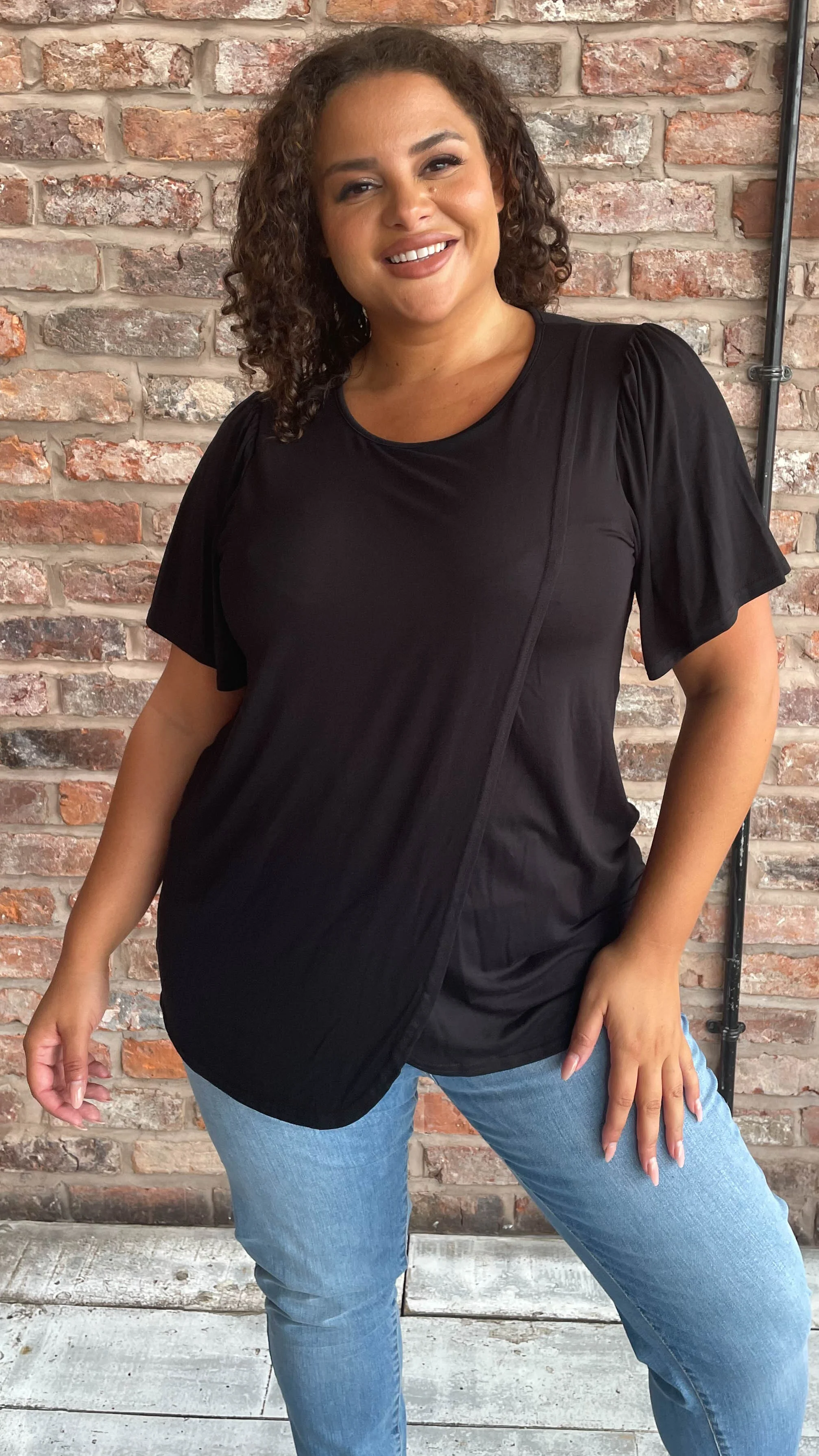 CurveWow Wrap T-Shirt Black