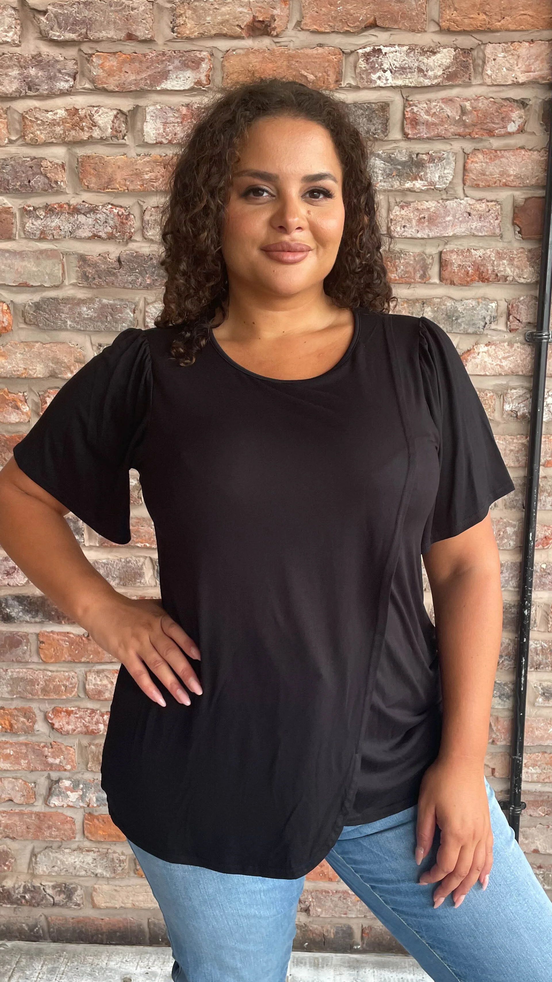 CurveWow Wrap T-Shirt Black - Image 5