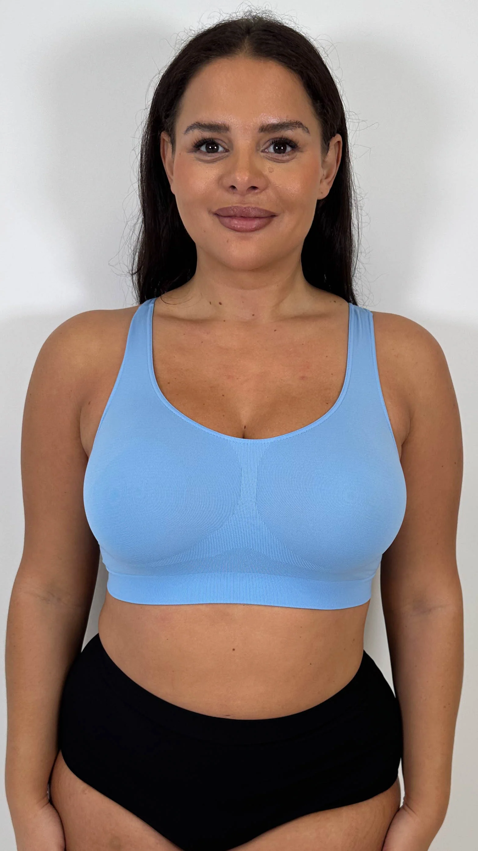 Curvy Seam Free Comfort Bra Blue - Image 3