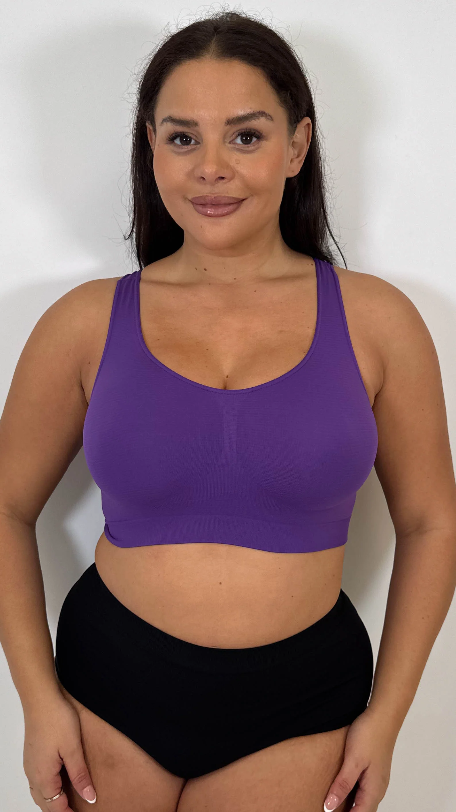 Curvy Seam Free Comfort Bra Purple - Image 3