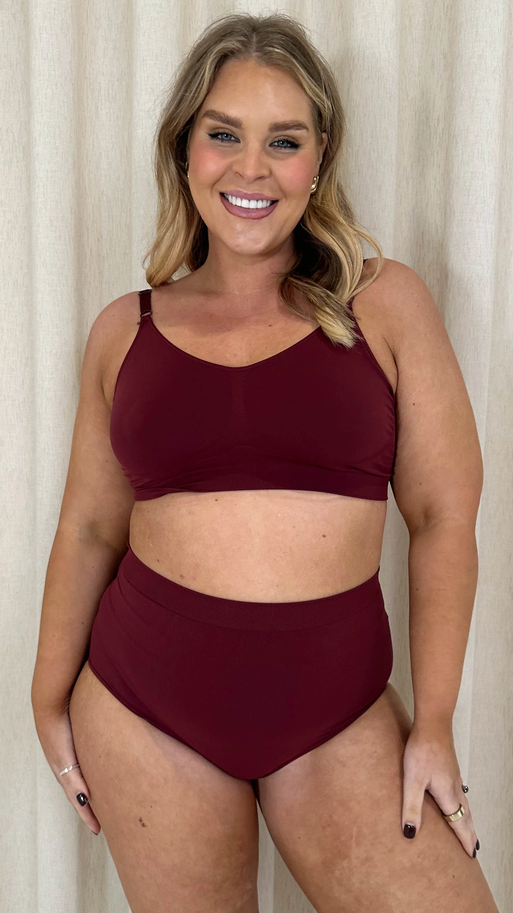 Curvy Seam Free Comfort Brief Burgundy - Image 6