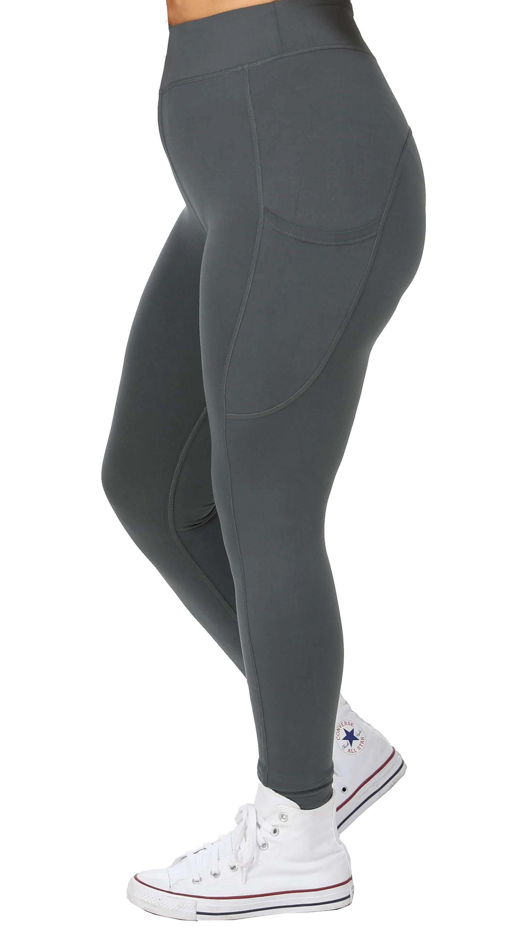 Poly Side Pocket Leggings Slate - Image 2